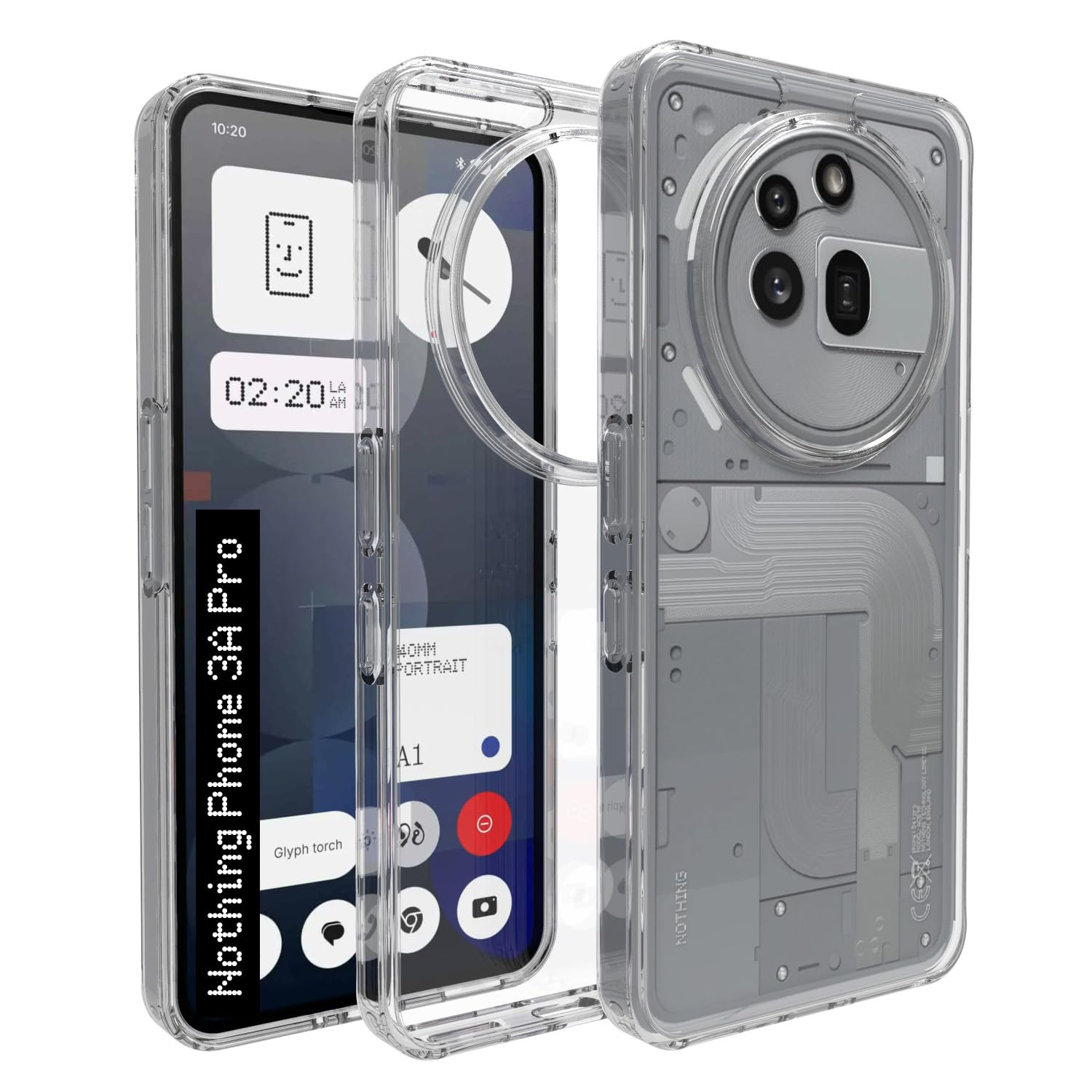 RIGGEAR Shockproof Clear Hybrid Armor Back Cover Case for Nothing